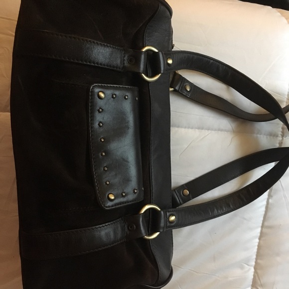 Donald J Pliner suede & leather brown purse - Picture 2 of 6